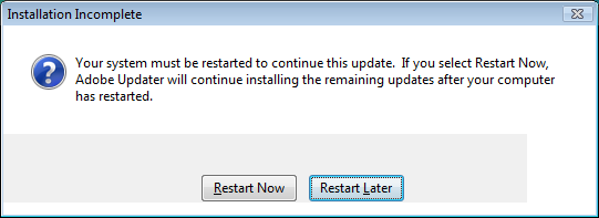 Adobe Update - Restart???