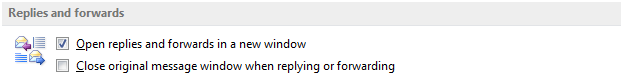 Annoying Outlook 2013 Default Setting - Open replies and forwards in a new window