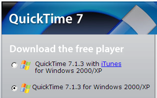 quicktime 7.7 with itunes.